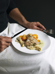 Cervelle d'agneau poêlée aux pleurotes 