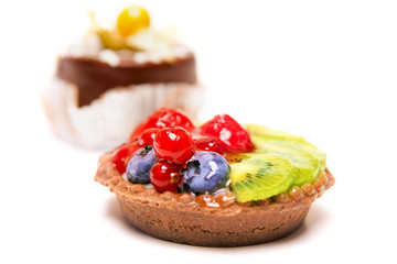 Cake with Berries over white