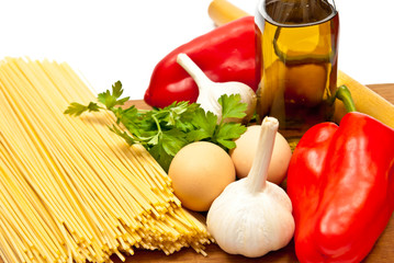 Spaghetti and vegetables