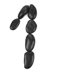Number '1' made of stones isolated on white