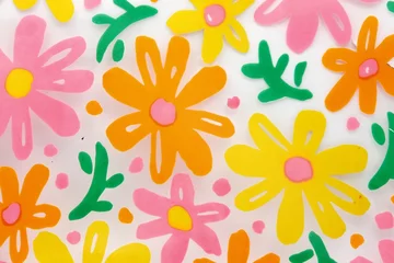 Behang Flower print on the plastic © guidenop