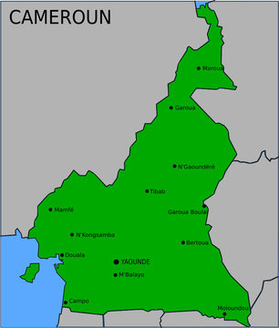 Carte des Villes Principales du Cameroun