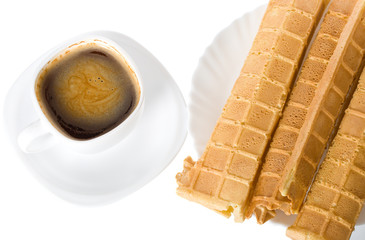 wafers and coffee