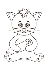 Cat with the sausage, contours