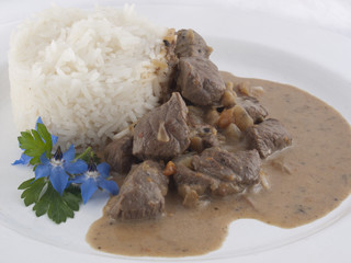 Gulasch mit Reis