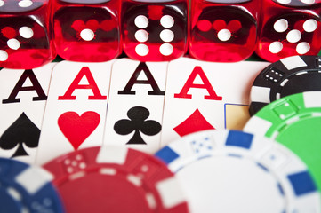 Poker objects macro shot