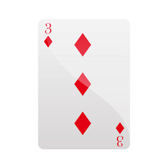 Carte trois de carreaux Card