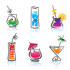 Set of the different cocktails
