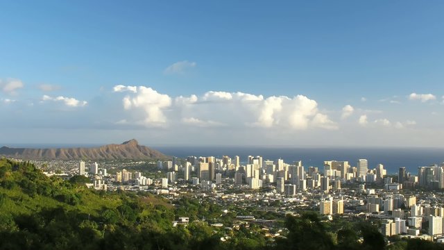 Time lapse Clouds over Waikiki, Ohau, Hawaii