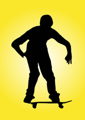 skater in a yellow background