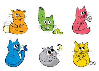 A set of funny cats