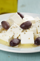Feta cheese with olives