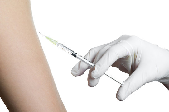 Vaccine Injection In Hand Isolated