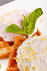 Waffle, whip and mint