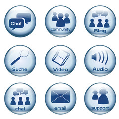 Buttonset Lustblasen blau