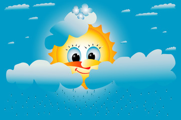 солнце смотрит