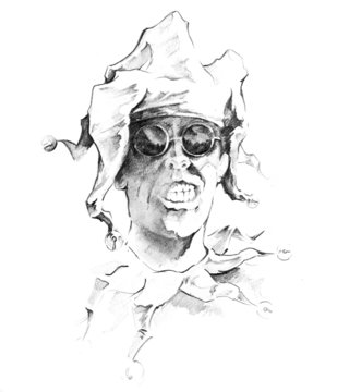 recommend clip art: Sketch of tattoo art, clown joker