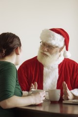 Woman Talking To Santa