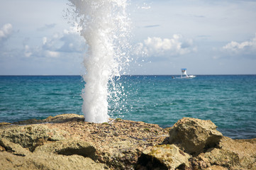 Fototapeta na wymiar Geyser near the ocean