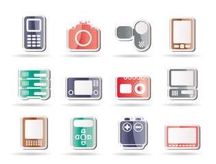technical, media and electronics icons