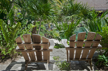 Chairs in the forest