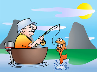 fishing on boat
