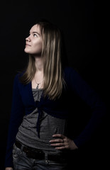 Portrait of a young girl looking somewhere