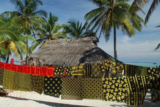 Maison Kuna, Archipel des îles San Blas, Panamá