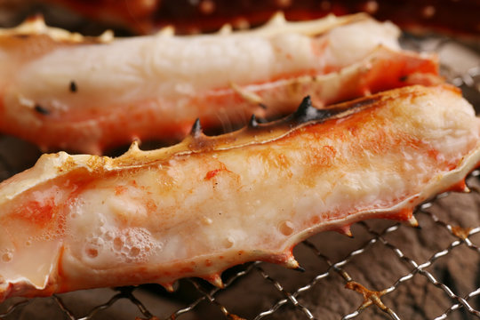 蟹　かに　焼き　炭焼き　