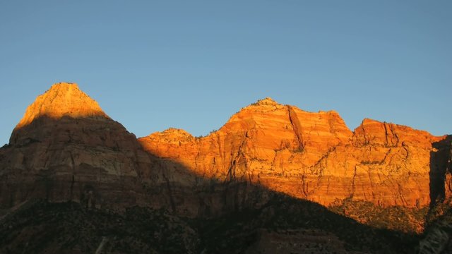 Time lapse sunset over Zion NP