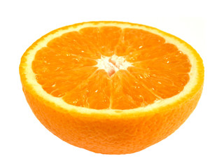 Half an orange on white