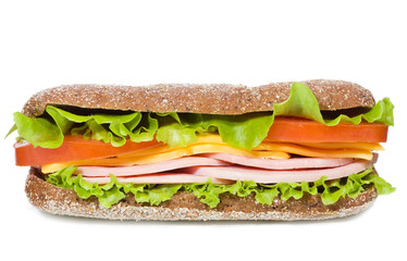 sandwich with ham and vegetables