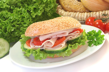 Bagel mit Hänchenbrust