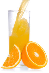 orange juice with slice of orange