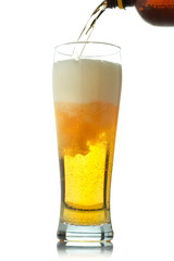 Pouring beer into glass