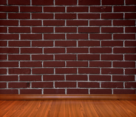 room interior vintage with brick wall