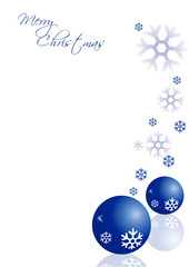 Fototapeta premium Bigl auguri natale blu neve e palle