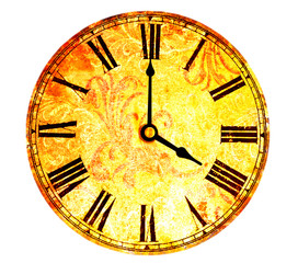 vintage clock on white background