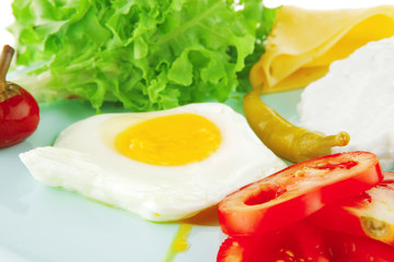 fried eggs and cottage cheese