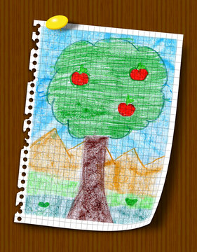 Hoja cuadros arbol
