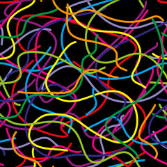 Black seamless patten, colorful background, vector