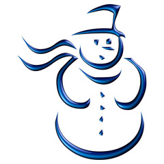 Bonhomme de neige bleu reflets