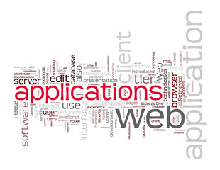Web Applications Word Cloud on white background