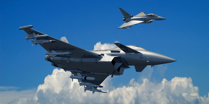 jagdjets &uuml;ber den wolken