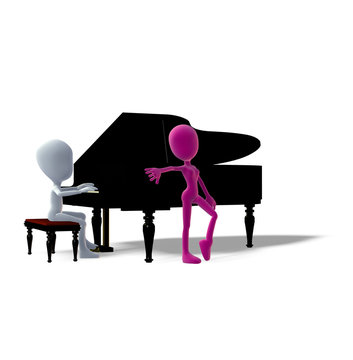 Erotik Klavier Verführung 3D