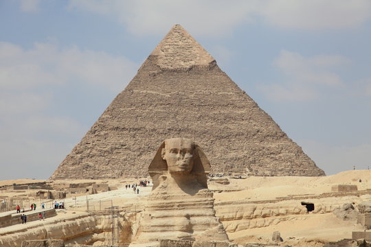 Sphinx and Pyramid in Giza, unesco world heritage, Egypt