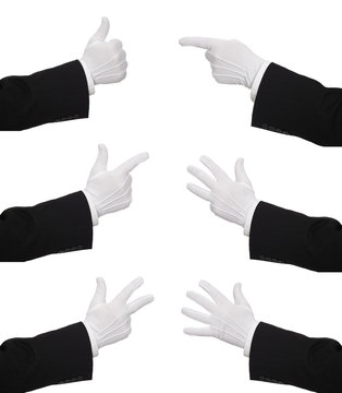 Z&auml;hlende Hand, Zahl 1, Serie wei&szlig;e Handschuhe
