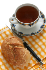 bread with a cup of tea