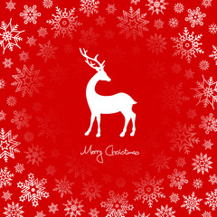 Standing Reindeer & Snowflakes Red