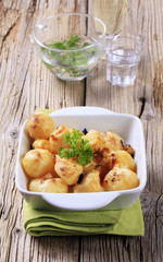 Cheese coated potatoes